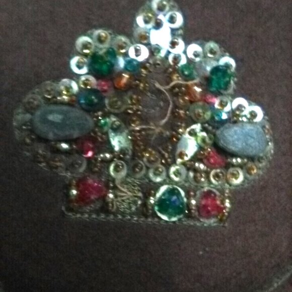 Vintage / Antique "Imperfect" Compact with Felt Case - Picture 2 of 11